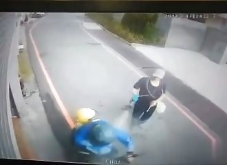 A neighbor tries to set them on fire after spraying them with gasoline 