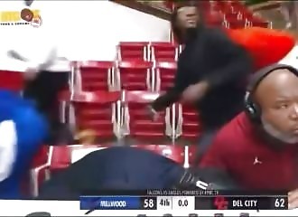 The scary moment when a shootout occurs at a basketball game