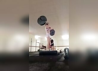 Serious accident while carrying too much weight for her strength!