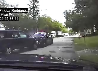 Elle tente de prendre la fuite et percute violemment une voiture de police !