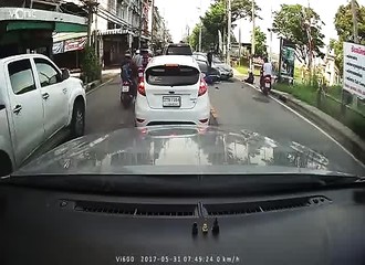 Un scootériste trop pressé se mange une voiture