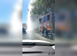 They shouldn't have gone through that geyser of water!