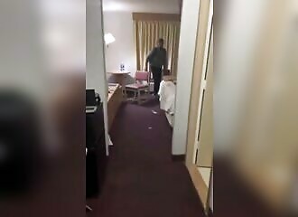 Caught stealing in a hotel room, he escapes by breaking a window