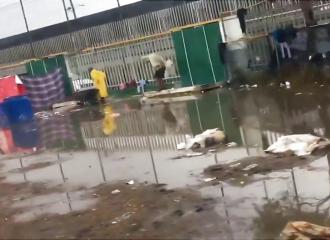 Mexique : des migrants vivent dans un camp insalubre et boueux