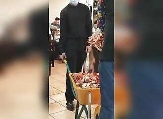 This restaurant has a really weird way of serving food!