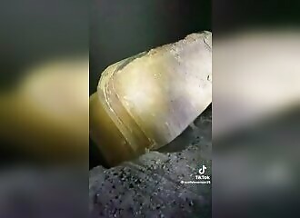 They drop a cart into an old mine shaft (very deep)