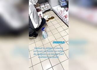 Man shits in store, owner forces him to clean up