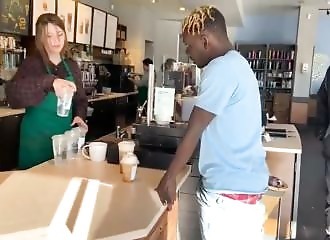  Shocking: Youtuber jerks off to a Starbucks employee! 