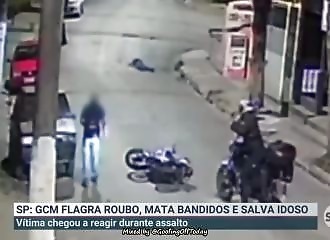 Brazilian plainclothes policeman makes two robbers regret their choice (Warning - shocking)