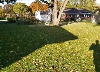 Une branche se venge d’un élagueur amateur