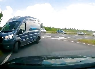 A drunk Amazon employee drives the wrong way on an expressway and injures a man trying to stop him