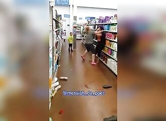 Two women beat each other up in a Walmart