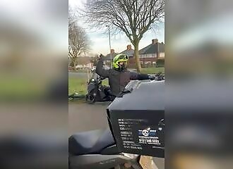 Birmingham thug threatens several moped riders with machete