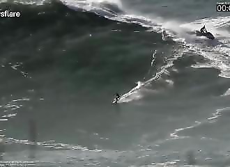 Portugal : le surfeur australien Russell Bierke se fait annihiler par une vague de 18 mètres !