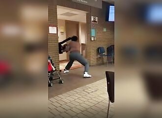 She fights in front of her kid at the Welfare Office
