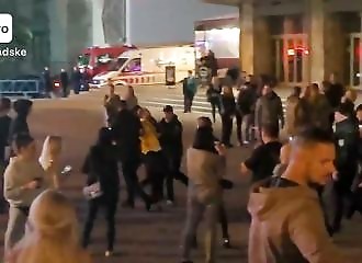 Ukrainian man shouts 