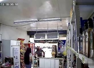 She scares off a gun-wielding robber with pepper spray